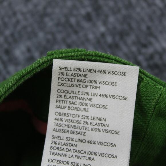 Maeve Pants Womens 0 The Avery Pleated Wide Leg Trousers Green Linen Blend Work - Picture 9 of 15